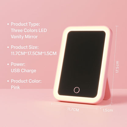 GlowKit Mini LED Mirror – Touch Light & Travel-Friendly