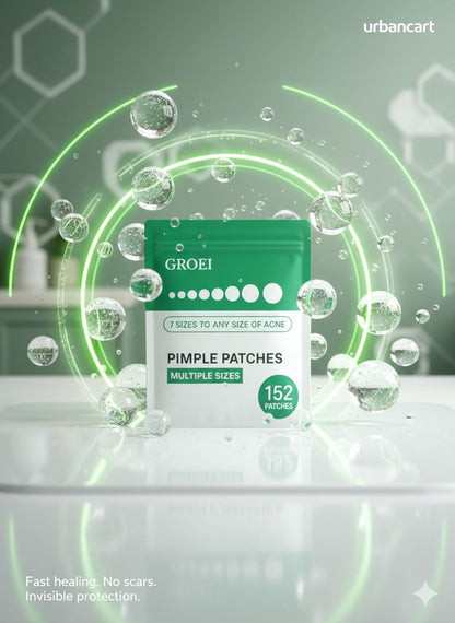 UrbanCart™ Hydrocolloid Acne Patch Kit – 152 Multi-Size Pimple Covers (Salicylic Acid + Tea Tree)