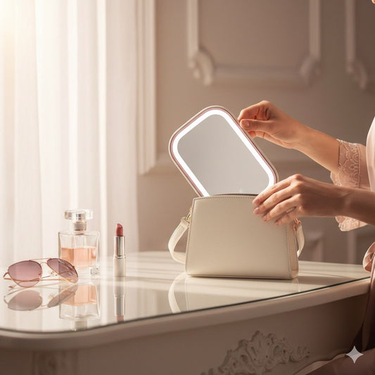 GlowKit Mini LED Mirror – Touch Light & Travel-Friendly